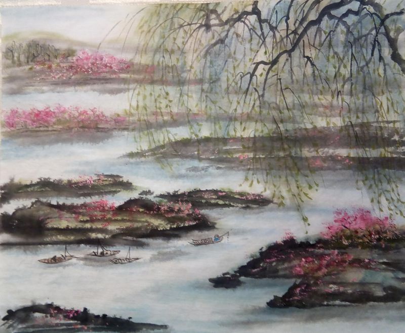 Spring River with Willows — Lii Ying Chen