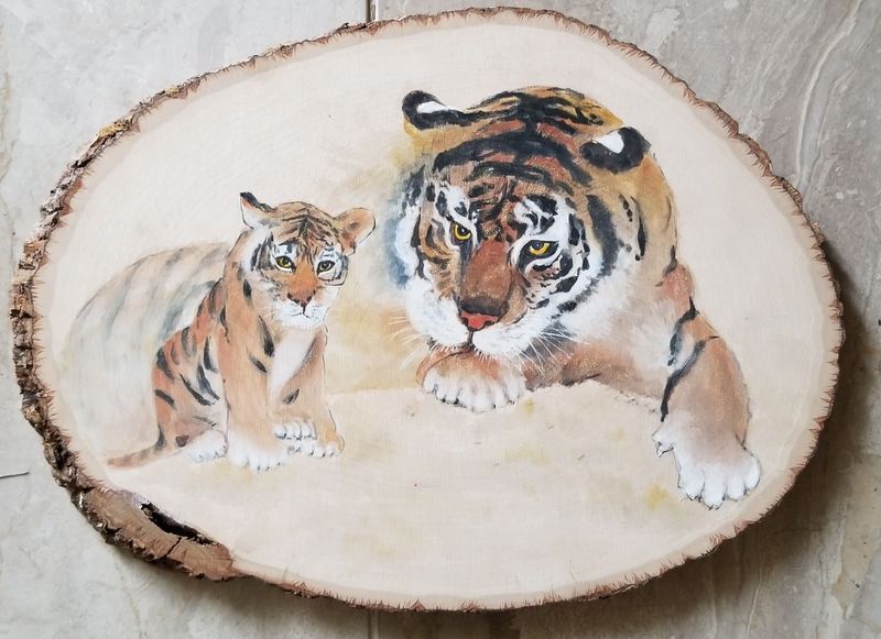 Tigers on Wood — Lii Ying Chen